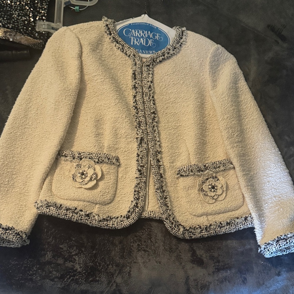 Rebecca Taylor Kids Cream and Black Blazer